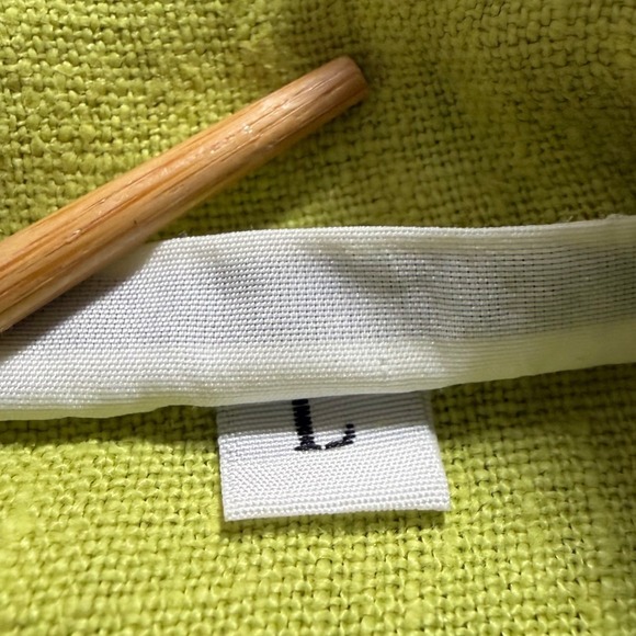 Bryn Walker Womens Large Lime Green 100% Linen Oversized Button Front Shirt USA - Picture 11 of 15